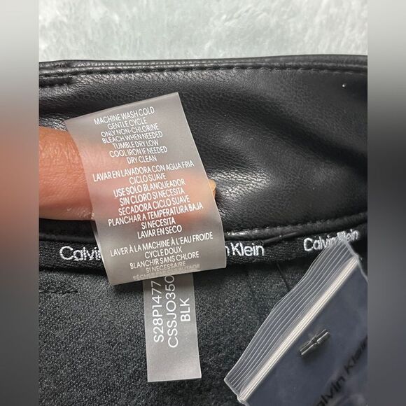 NWT Calvin Klein Faux Leather Suit Pants Sz 2 Small - Picture 6 of 12
